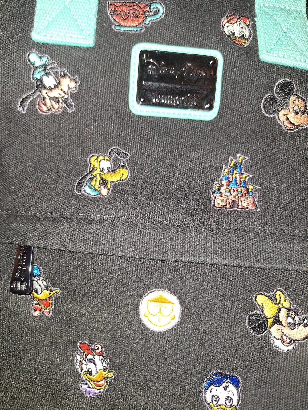 Loungefly Disney Black Kids Backpack with  Accents and Character Embroideries